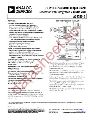 AD9520-0BCPZ-REEL7 datasheet  